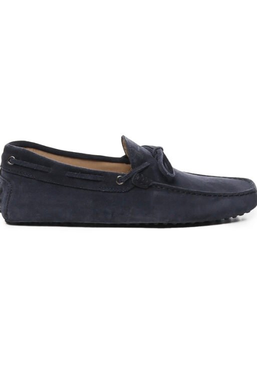 Blue Suede Flat Shoes with Rubber Studs