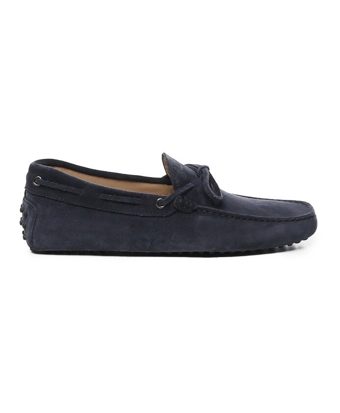 Blue Suede Flat Shoes with Rubber Studs