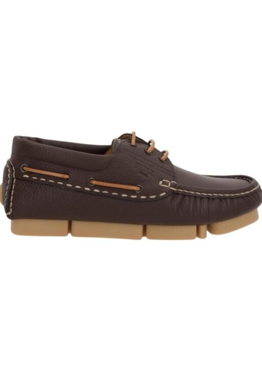 Brown Leather Brogue Boat Shoes