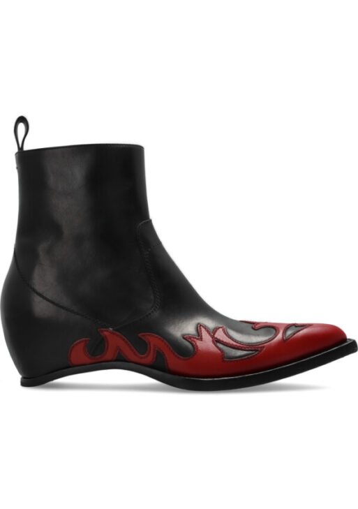Leather Wedge Ankle Boots