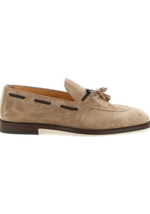 Woven Leather Tassel Loafers