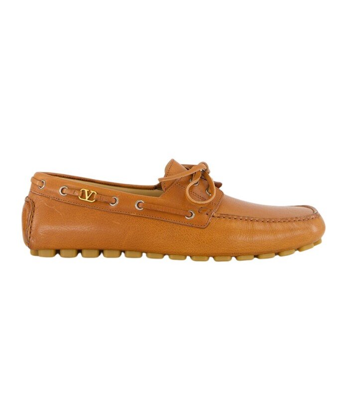Tobacco Leather Boat Shoe Loafer