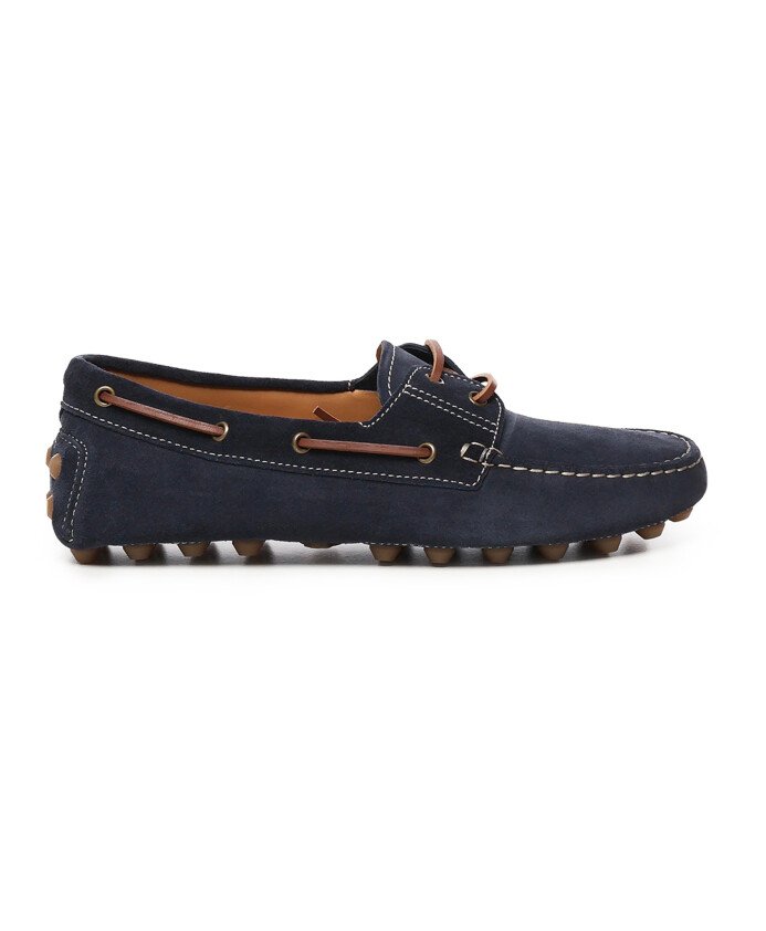 Blue Suede Flat Shoes