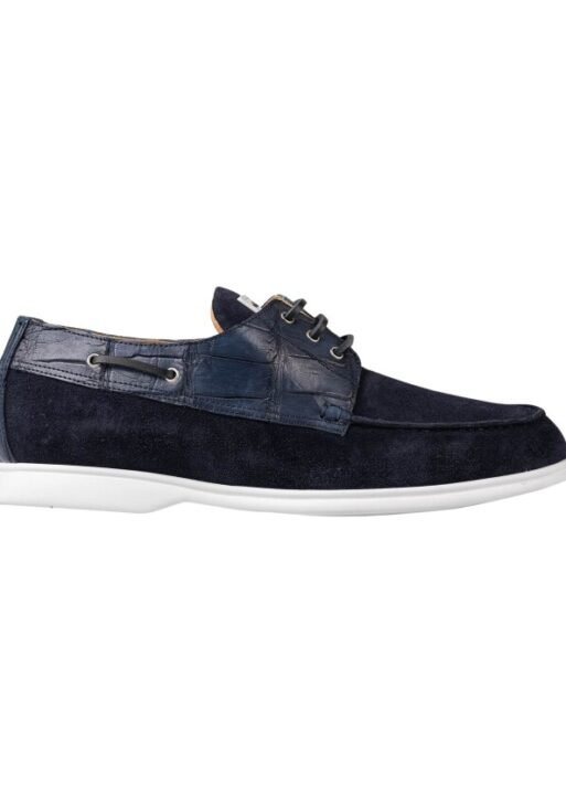Crocodile Leather Suede Loafers